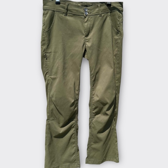 PrAna Halle Pant Bootcut Low UPF Gorpcore Outdoor Hiking Slate Green 10 Short - Picture 6 of 14